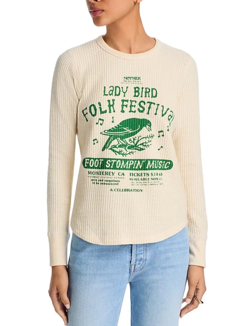 Mother The Itty Bitty Goodie Goodie Lady Bird Folk Festival Thermal Top XS NWT